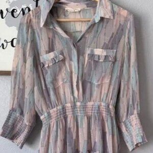 (SOLD) Lovestitch knit dress, pink & blue